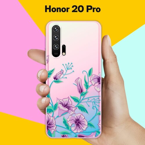 Силиконовый чехол Фиолетовые цветы на Honor 20 Pro силиконовый чехол цветы фиолетовые на honor 20 pro