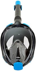 Полнолицевая маска для плавания (снорклинга) SARGAN Галактика Премиум цвет черный/синий (S/M)