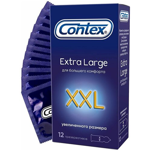 CONTEX Презервативы Extra Large увеличенного размера, 12 шт