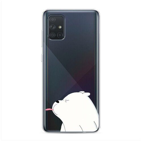 фото Силиконовый чехол "белый показывает язык" на samsung galaxy a71 / самсунг галакси а71 case place