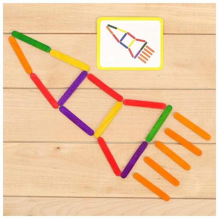 Игровой развивающий набор с палочками "Собери фигурку", по методике Монтессори, для детей и малышей