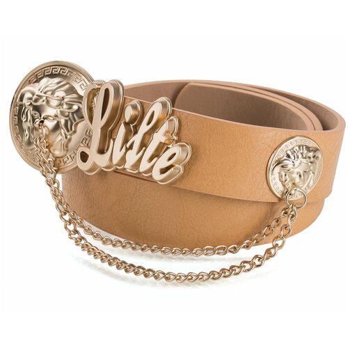 фото Ремень зеленый рассвет, размер 100, зеленый, бежевый