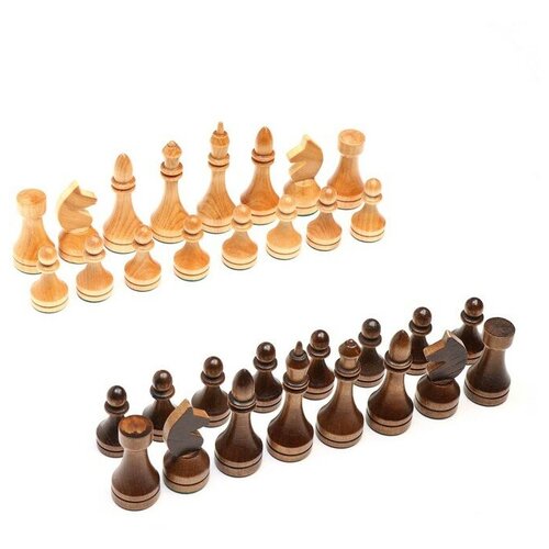 Шахматные фигуры турнирные, утяжеленные, король h-10.5 см, пешка h-5.6 см, дерево