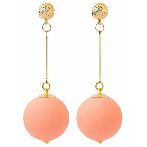 Серьги с подвесками , эпоксидная смола, розовый