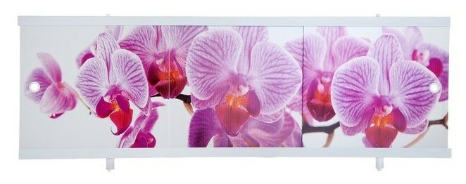 Экран для ванны "Ультра легкий АРТ" Дикая орхидея, 148 см