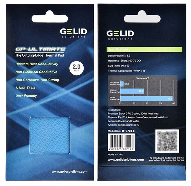 Термопрокладка GELID Thermal Pad Value Pack, размер 90x50 мм, толщина 3.0 мм, 15 Вт/(м·K), 2 шт - фото №2