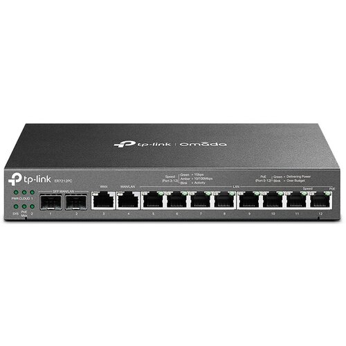 Маршрутизатор TP-Link ER7212PC черный VPN 8G, 2PoE