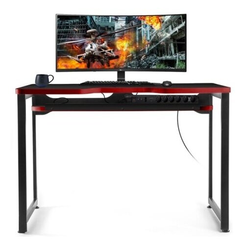 фото Геймерский стол warp xt чёрно-красный (xt1-rd, сталь, лдсп, 100х60х70, кабель-менеджмент)