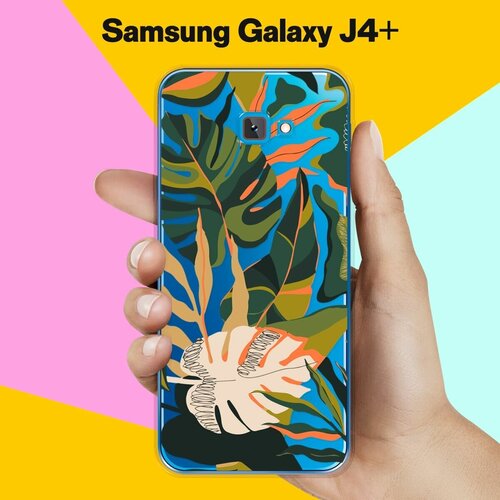 силиконовый чехол одуванчик в капельках на samsung galaxy j4 самсунг джей 4 плюс Силиконовый чехол на Samsung Galaxy J4+ Растения / для Самсунг Галакси Джей 4 Плюс 2018