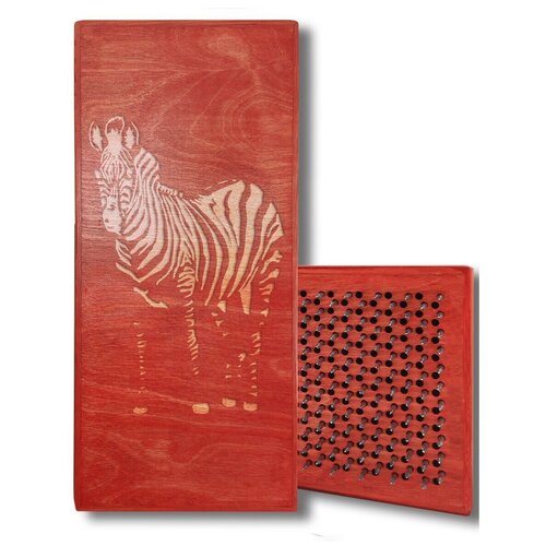 фото Доска садху с динамическими гвоздями, зебра - 158 шаг 10мм красная goodwood