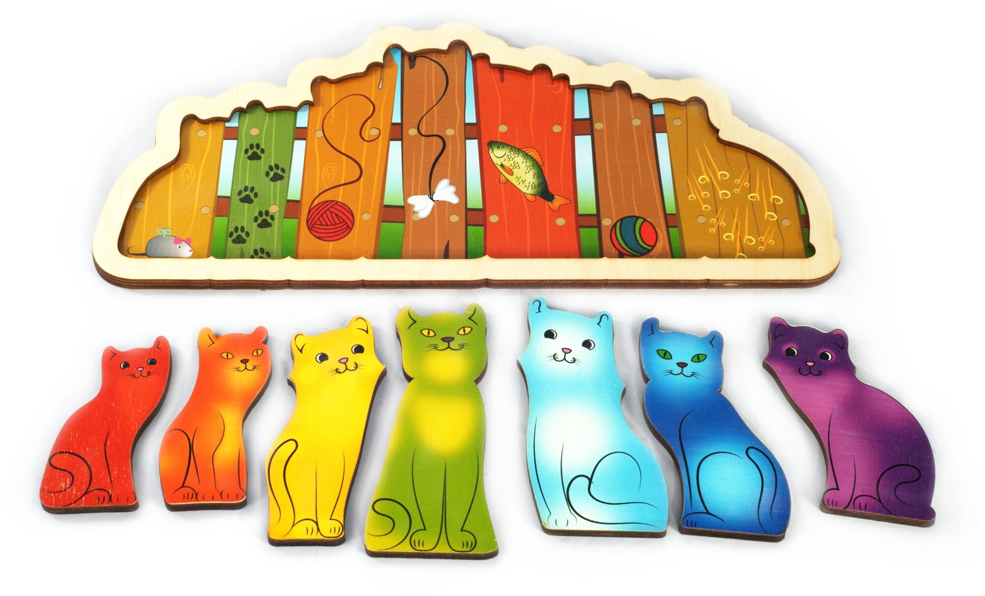Рамка-вкладыш Нескучные игры Разноцветные котята, 28 х 13 см - фото №5