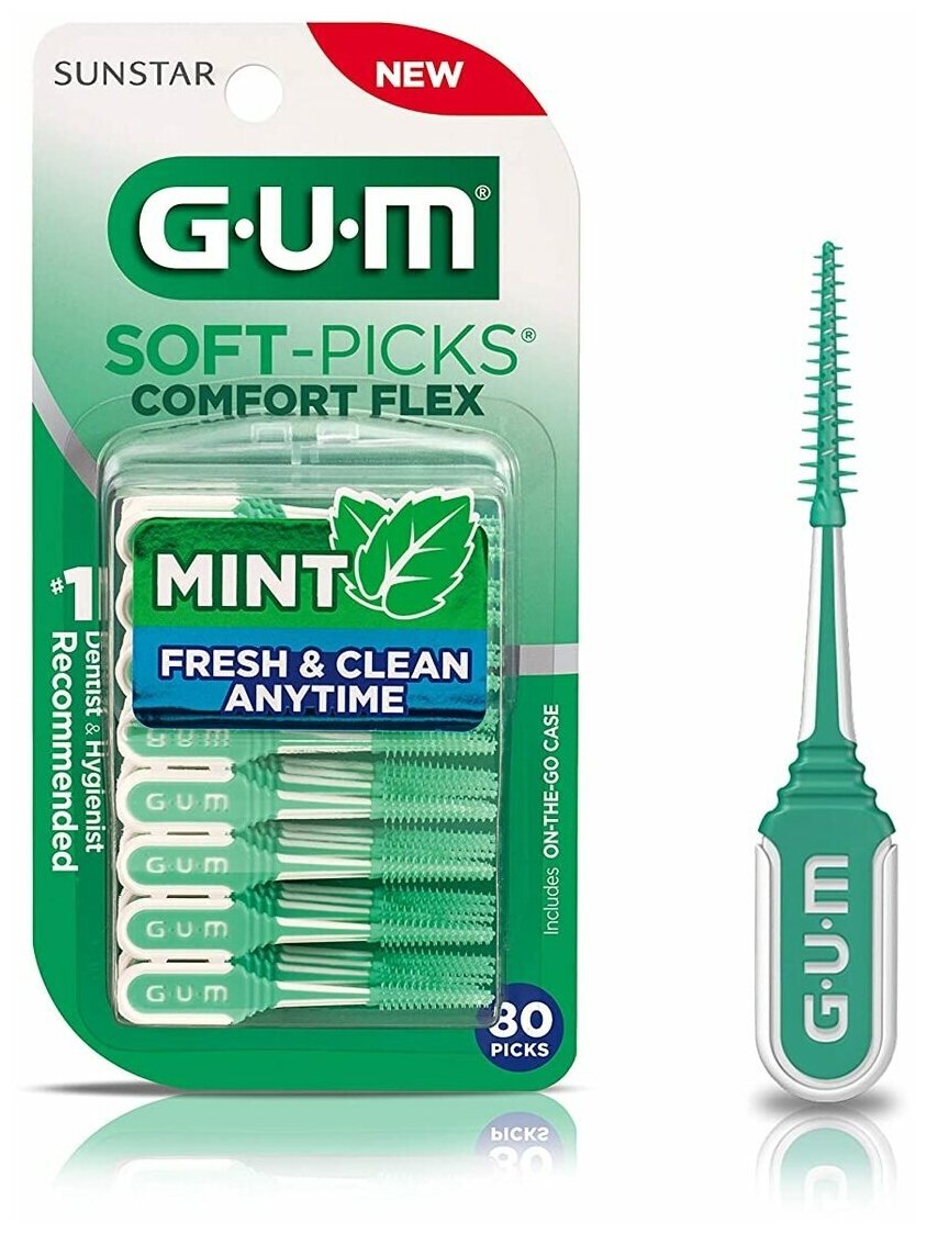 GUM Comfort Flex зубочистки с мятной пропиткой 80 шт
