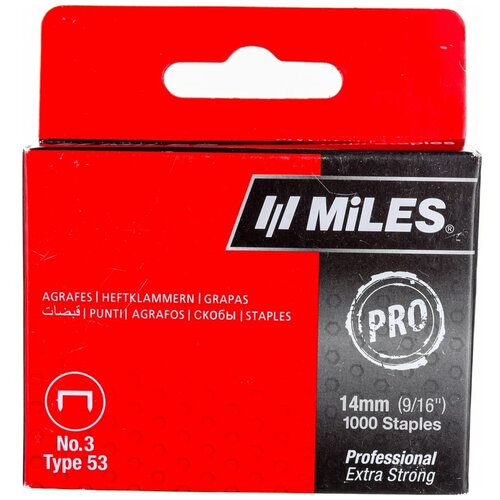 Miles Скобы тип 53 N3-14mm скобы miles тип 53 n3 14mm