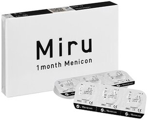 Контактные линзы Menicon Miru 1month, 6 шт., R 8,6, D -3,75, прозрачный