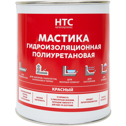 гидроизоляционная мастика hidroflex 17 кг litokol 482570004 Мастика гидроизоляционная полиуретановая HTC 1 кг цвет красный