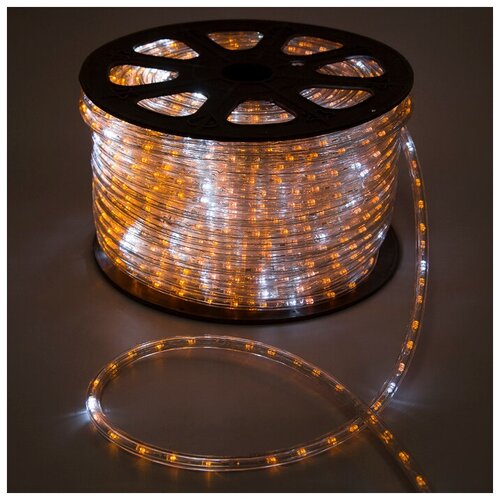Световой шнур Luazon Lighting 13 мм, IP65, 100 м, 36 LED/м, 220 В, 2W, постоянное свечение, свечение жёлтое