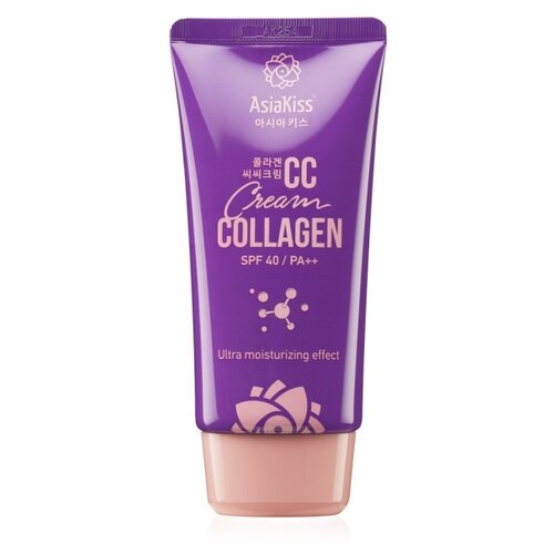 AsiaKiss CC cream Collagen, SPF 40, 60 мл/60 г, оттенок: бежевый asiakiss bb cream horse oil spf 40 60 мл оттенок бежевый