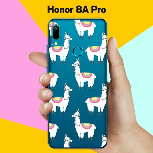 Силиконовый чехол Белые ламы на Honor 8A Pro силиконовый чехол на honor 60 pro хонор 60 про коты черно белые