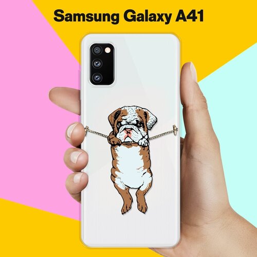 Силиконовый чехол Бульдог на Samsung Galaxy A41 матовый силиконовый чехол кот дарт вейдер на samsung galaxy a41 самсунг галакси а41