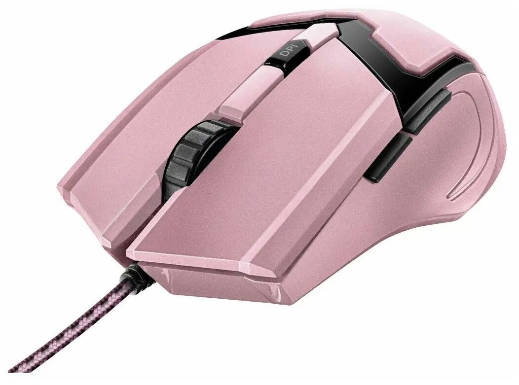 Компактная игровая мышь 4800 dpi (6 кнопок) с подсветкой разных цветов Trust Gaming GXT 101P Gav, розовая