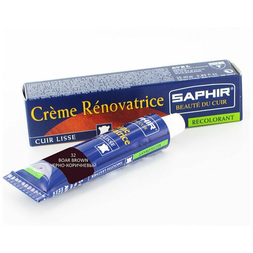 Saphir Creme Renovatrice Крем восстановитель жидкая кожа для всех видов гладких кож (32 boar brown) черно-коричневый 25 мл