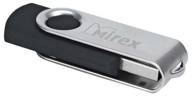 Флешка Mirex SWIVEL BLACK, 4 Гб, USB2.0, чт до 25 Мб/с, зап до 15 Мб/с, черная