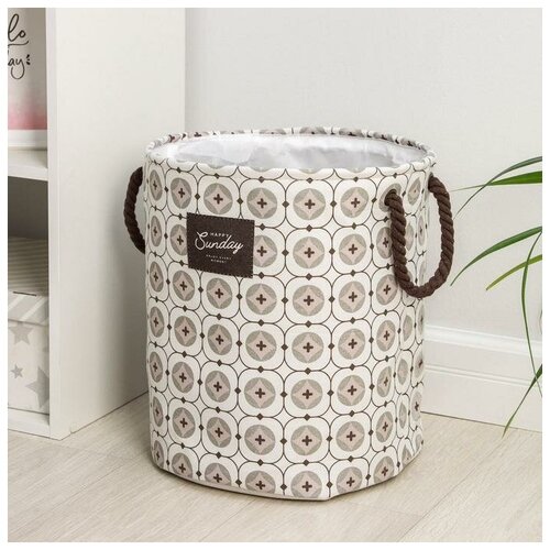 фото Корзина для белья "сплит" 40х35 см, с затяжкой 7102415 доляна