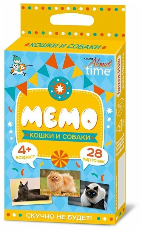 Игра настольная, Мемо, Кошки и собаки, 1 упаковка