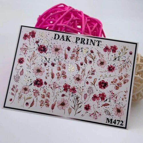 Металлизированные cлайдеры для маникюра (водные наклейки) для дизайна ногтей Цветы