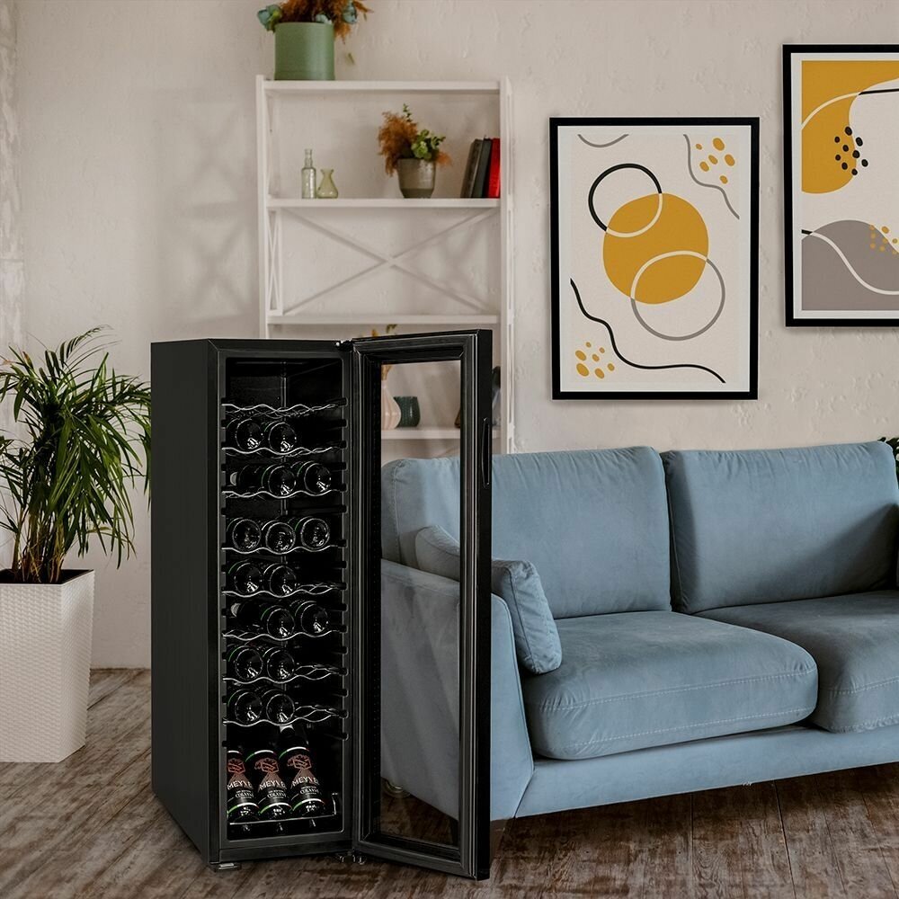 Винный шкаф Meyvel MV27-CBD1 (компрессорный холодильник для вина на 27 бутылок) - фотография № 11