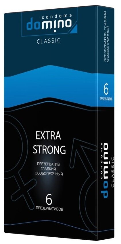 Гладкие особо прочные презервативы DOMINO Extra Strong (6 шт)