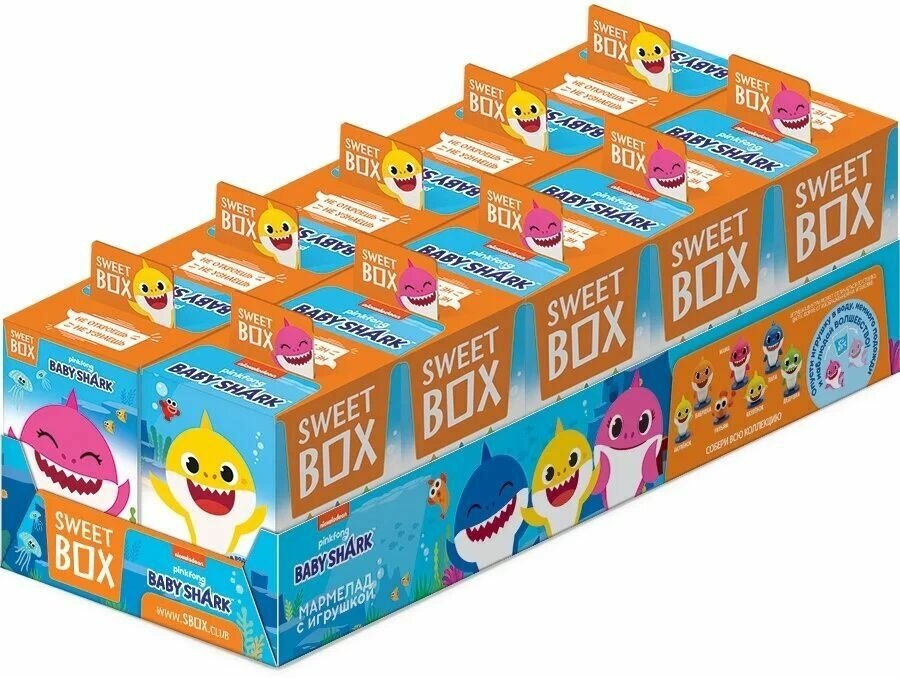 Sweet Box Свитбокс BABY SHARK Мармелад с игрушкой в коробочке 10шт*10г.