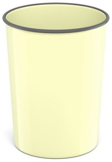 Корзина для бумаг 13.5л ErichKrause Pastel литая пластик желтая