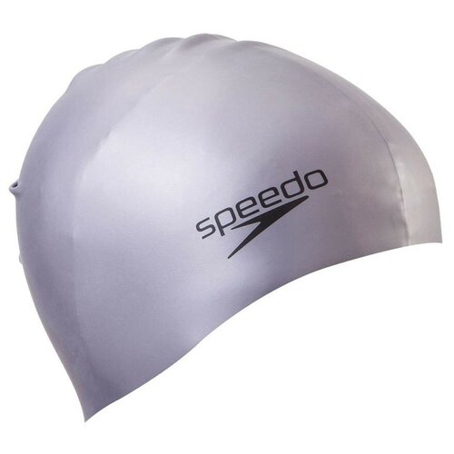 Шапочка для плавания "SPEEDO Plain Molded Silicone Cap", арт.8-709849086, серебристый