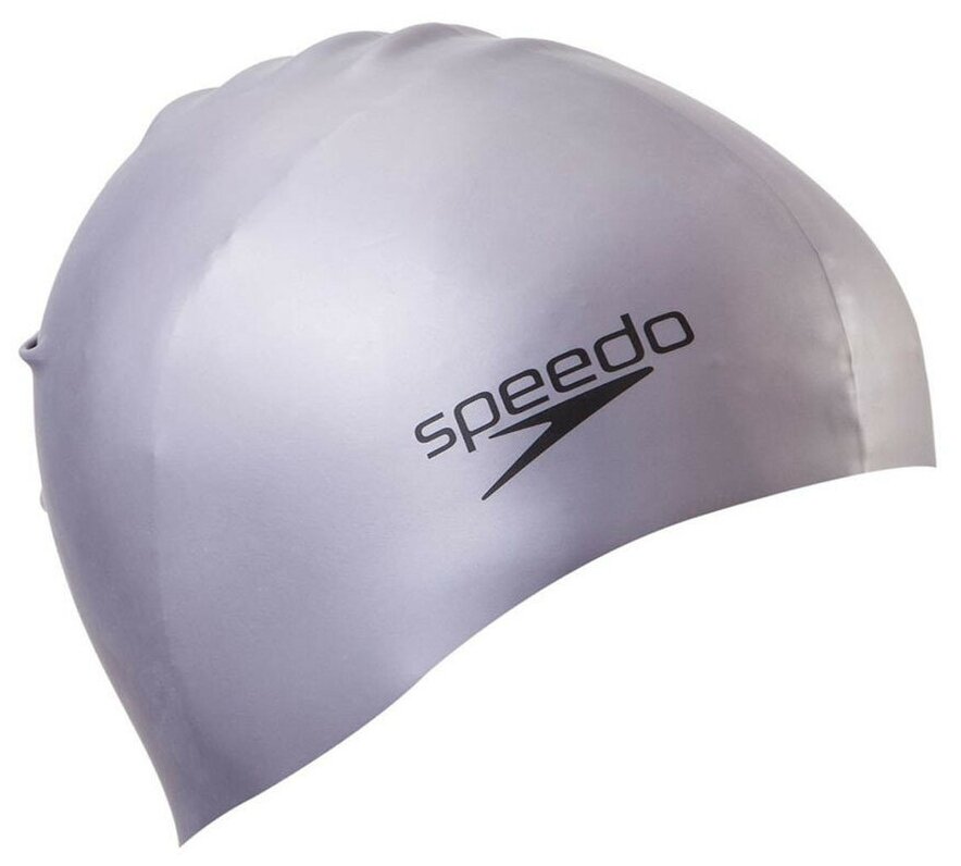 Шапочка для плавания "SPEEDO Plain Molded Silicone Cap", арт.8-709849086, серебристый