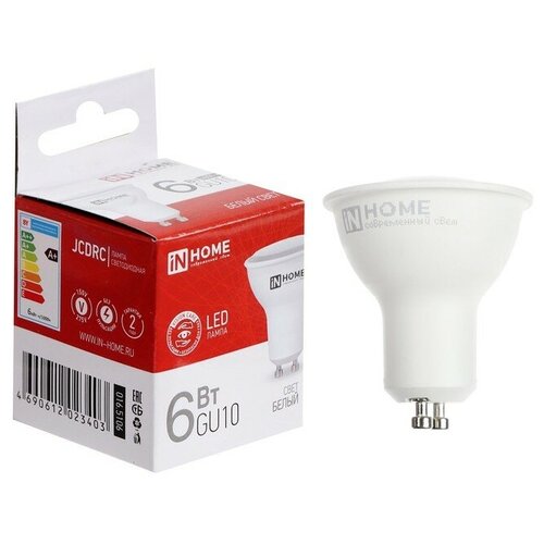 Лампа светодиодная ТероПром 9527866 IN HOME LED-JCDRC-VC, 6 Вт, 230 В, GU10, 4000 К, 530 Лм