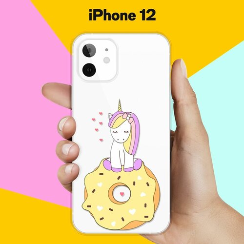 Силиконовый чехол Единорог на пончике на Apple iPhone 12