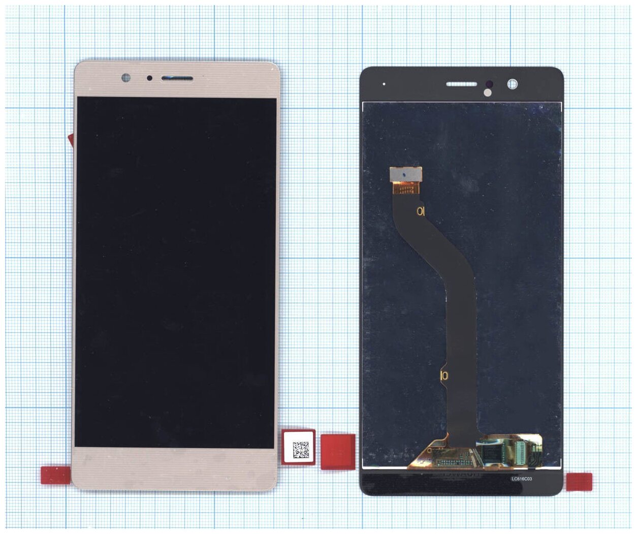 Дисплей (экран) в сборе с тачскрином для Huawei G9 золотистый / 1920x1080 (Full HD)