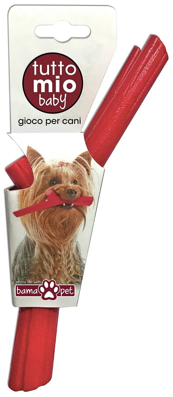 BAMA PET игрушка для собак палочка TUTTO MIO 16см, резиновая, цвета в ассортименте - фотография № 3