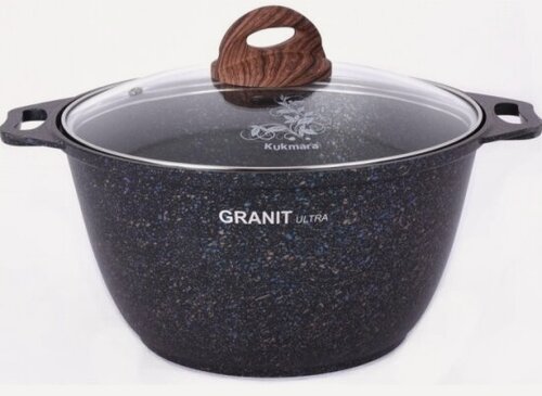 Изображение товара Кастрюля Kukmara 2л со стеклянной крышкой Granit ultra blue (кгг22а)