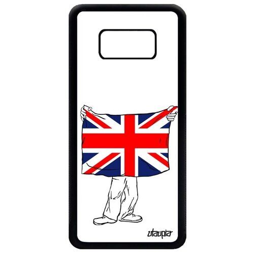 фото Необычный чехол на // galaxy s8 // "флаг английский с руками" дизайн туризм, utaupia, белый