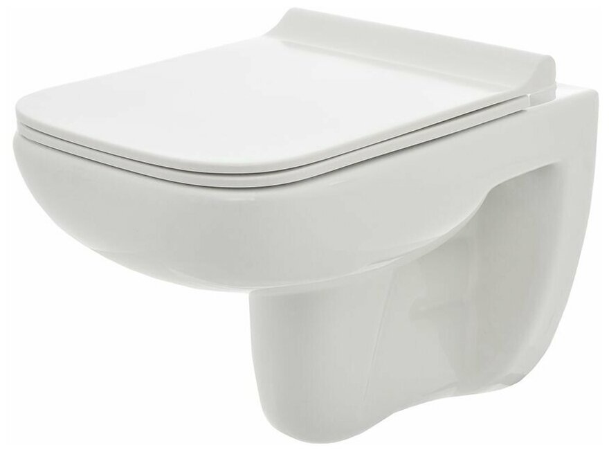 Унитаз безободковый подвесной с сиденьем микролифт, технология смыва Rimless