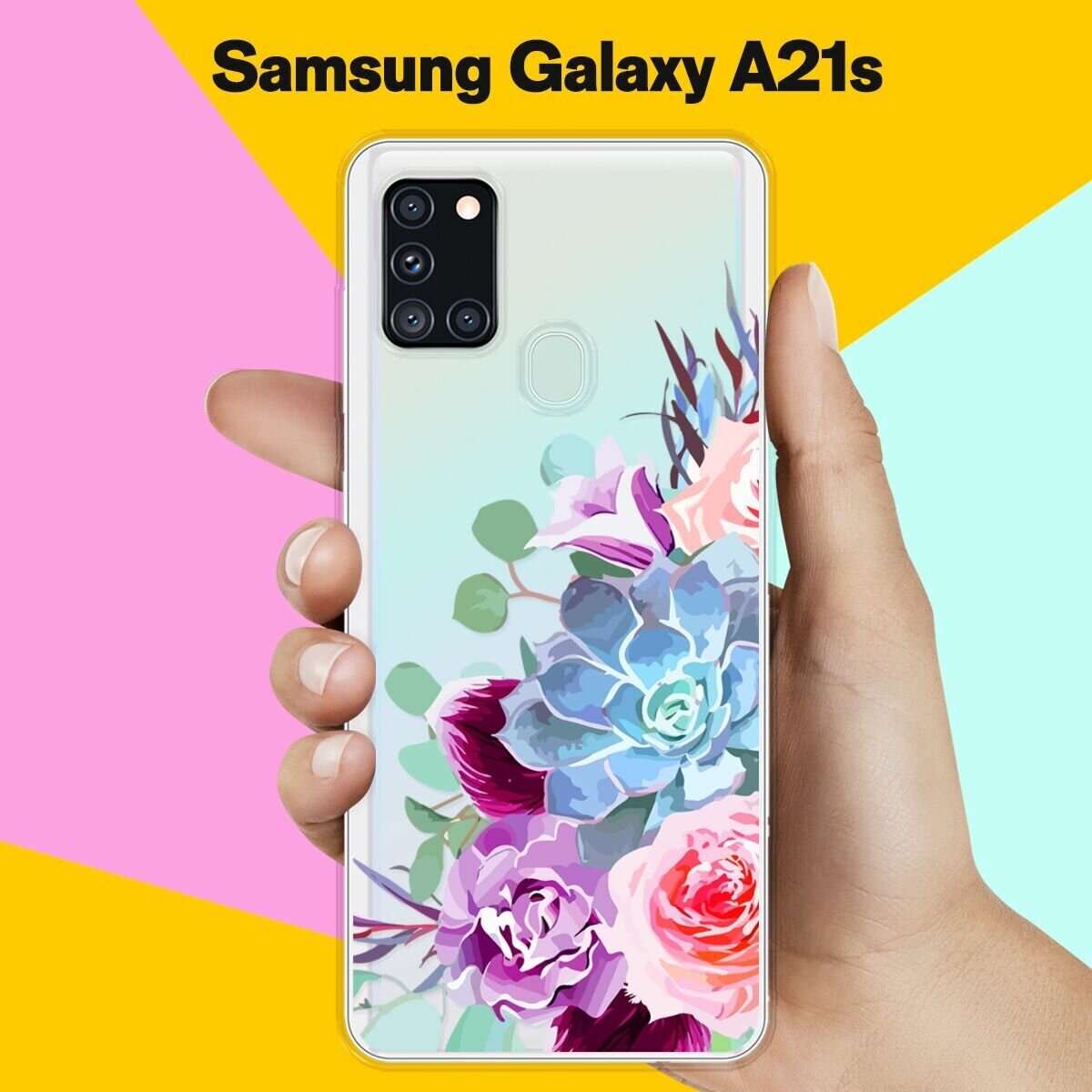 Силиконовый чехол на Samsung Galaxy A21s Цветы 10 / для Самсунг Галакси А21с