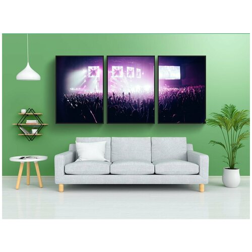 фото Набор модулных постеров для интерьера "люди, толпа, сцена" 60x90 см. в тубусе, без рамки lotsprints