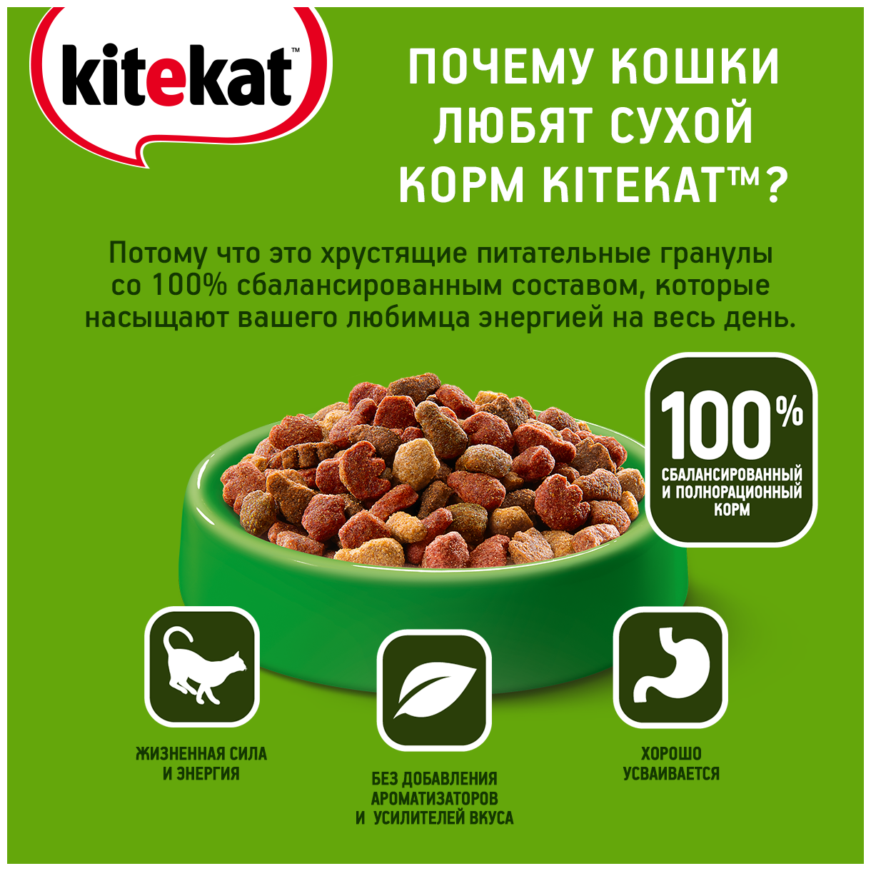 Сухой корм для кошек Kitekat, Мясной пир, 20 шт. по 350 г - фотография № 7