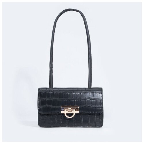 фото Сумка-мессенджер на клапане цвет чёрный lavanda