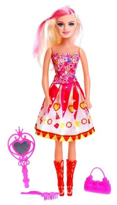 Кукла-модель «Даша» в платье, с аксессуарами, микс