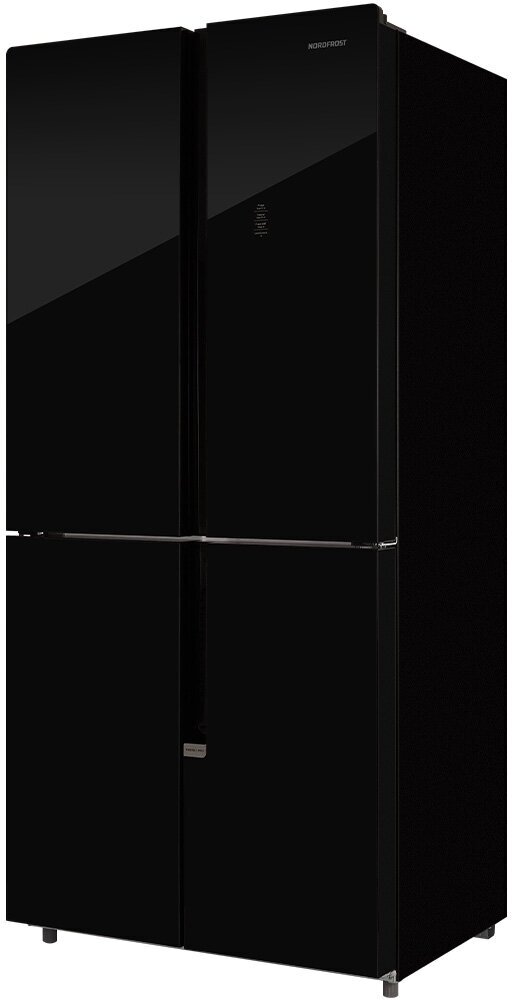 Холодильник NORDFROST RFQ 510 NFGB inverter, Cross Door, 470 л, черное мерцающее стекло - фотография № 3