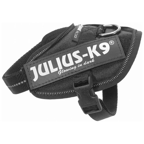 Julius-K9 шлейка для собак IDC-Powerharness 0, 58-76 см/ 14-25 кг, черная шлейка julius k9 idc powerharness 1 джинс зеленый неон