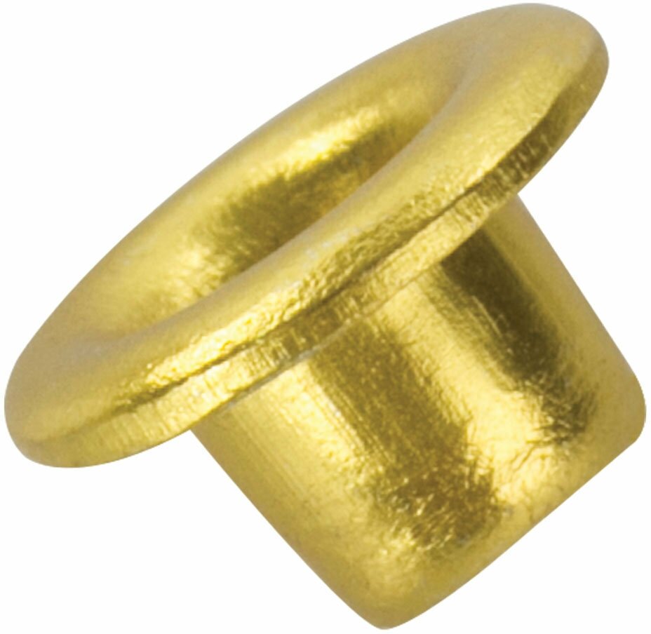 Люверсы Brauberg 250 штук, внутренний диаметр 4,8 мм, длина 4,6 мм, золотистые (227793)